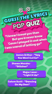 Read on for some hilarious trivia questions that will make your brain and your funny bone work overtime. Guess The Lyrics Pop Quiz For Android Apk Download