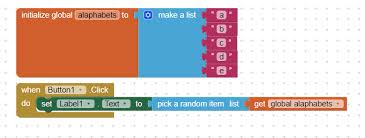 It is a sub wheel of the core . How To Pick A Random Alphabet Every Time The User Clicks A Button Mit App Inventor Help Mit App Inventor Community