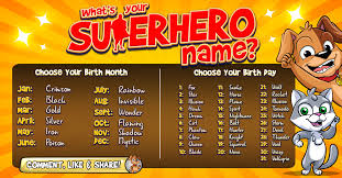 Bingo Abradoodle Bingo Games Free To Play Match Your Birth Day With Your Birth Month And Find Out Your Superhero Name Bingo Games Fungames Superhero Names Bingo Games Bingo