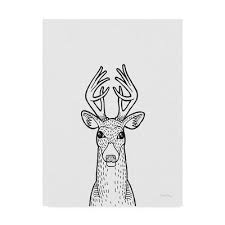 Black And White Deer Canvas Trademark Fine Art Forest Friends Iii Black And White Deer Canvas Art Textured Canvas Art Owl Canvas Vintage Lettering