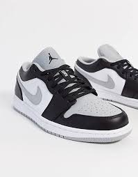 Jordan 1 retro black white. Nike Air Jordan 1 Low Trainers In Light Smoke Grey Black Asos