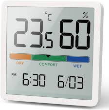 Plus taylor 1750bk 9 1/4 black digital atomic wall clock with thermometer and calendar. Noklead Hygrometer Indoor Thermometer Desktop Digital Thermometer With Temperature And Humidity Monitor Accurate Humidity Gauge Room Thermometer With Clock For Home Garage Greenhouse Wine Cellar Amazon Ca Patio Lawn Garden