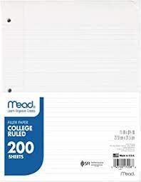 Jetpens.com ® free usa shipping on orders over $35! Mead Loose Leaf Paper Filler Paper College Ruled 200 Sheets 11 X 8 1 2 Inches 3 Hole Punched 1 Pack 17208 Amazon De Burobedarf Schreibwaren
