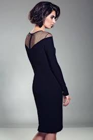 Rashid By Rasit Bagzibagli Uzun Kollu Omuzlari Fileli Siyah Kokteyl Elbise Uzun Kollu Elbise Moda Stilleri