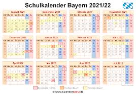Ferienkalender 2021, 2022 zum herunterladen und ausdrucken. Schulkalender 2021 2022 Bayern Fur Word