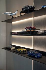 Home Office Design Accent Lighting On Floating Shelves Home Office Design Wall Shelving Systems Display Shelf Design
