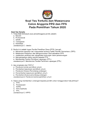 Maybe you would like to learn more about one of these? Soal Tes Ppd Dan Pps Pemilihan 2020