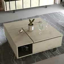 Finebuy table basse bois massif 60x45x60cm table d'appoint table de salon design. Table De Salon Relevable Industrielle Couleur Bois Et Effet Beton Jeffrey Kasalinea