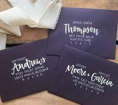 White Hand Calligraphy Addressing Envelopes Wedding Hand Lettered Wedding Invitations Addressing Envelopes