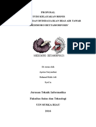 Feb 13, 2020 · 3. Proposal Study Kelayakan Bisnis Technopreneurship Penjualan Dan Budidaya Ikan Cupang Soedimoro Betta Morfosis Pdf