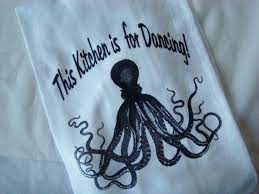 Octopus Tea Towel This Kitchen Is For By Sweetbohemianlife 12 00 Flour Sack Kitchen Towels Tea Towels Kitchen Towels