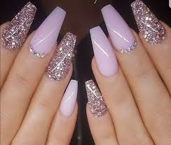 Discover the best pink acrylic nail polishes of the year! Light Pink With Glitter Nails Nail And Manicure Trends