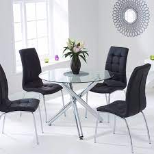 Find great deals on ebay for dining room table glass round. Odessa Clear Glass Round Dining Set Dining Room Furniture Fads