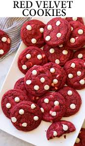 Red Velvet Cookies These Are Deliciously Soft And Chewy Gorgeously Red Along With A Pretty Red Velvet Cookies White Chocolate Chips Red Velvet Cookie Recipe