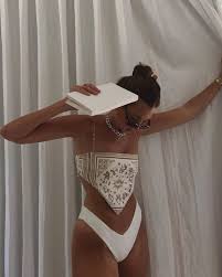 Danielle Bernstein Collection On Instagram Danielle In Our Astrology Print Bandana Top And Shopweworewhat Swim Botto In 2020 Fashion Bandana Top Influencers Fashion