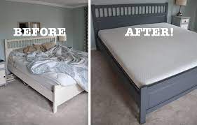 before after my pretty master bedroom makeover ikea bed frames bed makeover lull mattress