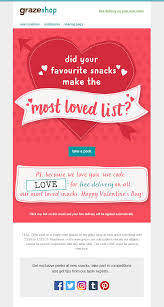 Valentine S Day Email From Graze With Coupon Code For Free Delivery Email Marke Email Marketing Template Email Marketing Inspiration Email Marketing Examples