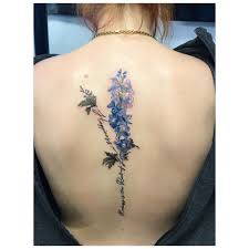My First Tattoo A Blue Delphinium Done By Kaitlin At Evolvink In Morristown Nj Tattoos Purple Tattoos Larkspur Tattoo Delphinium Tattoo