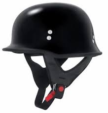 Details About Skid Lid Ks750 Half Motorcycle Street Helmet German Wwii Style Dot Gloss Black