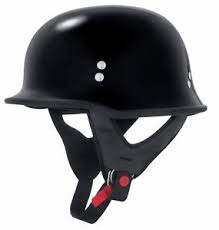 details about skid lid ks750 half motorcycle street helmet german wwii style dot gloss black