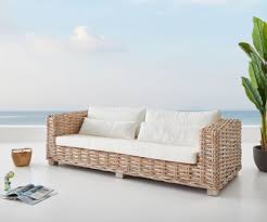 Looking for a good deal on rattan outdoor sofa? Outdoor Sofa Nizza Rattan Grau 180x95 Mit Weissen Kissen Garten Sofa Kaufen Bei Delife Gmbh