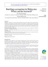 Corrupted institution is judiciary where it contributes to 24%. Https Www Emerald Com Insight Content Doi 10 1108 Jfc 04 2018 0044 Full Pdf Title Battling Corruption In Malaysia What Can Be Learned