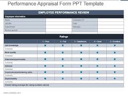 An employee tracking template is similar to an attendance tracking template. Performance Appraisal Form Ppt Template Powerpoint Templates Designs Ppt Slide Examples Presentation Outline