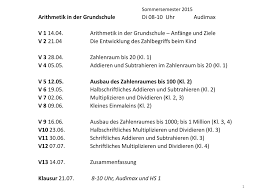 4 arbeitsblätter multiplikation und division in klasse 5. V5 Zahlenraum Bis 100 Zahlsysteme