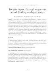 Pdf Transitioning Out Of The Asylum System In Ireland Challenges And Opportunities