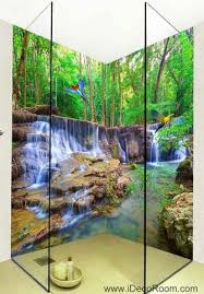 3d Wallpaper Forest Fall Stream Wall Murals Bathroom Decals Wall Art P Idecoroom Floor Murals Decal Wall Art Wall Murals