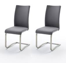 Dieses passt sich durch die gebürstete ausführung herforragend in die gesamtoptik ein. 2 X Stuhl Arco Grau Freischwinger Leder
