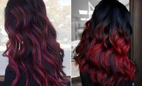 Natural medium brown hair with light copper highlights. 23 Ways To Rock Black Hair With Red Highlights Stayglam