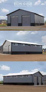 Charcoal pole barn with black roof. 40 X 60 X 16 Residential Pole Building Pole Building Pole Barn House Plans Metal Garage Buildings