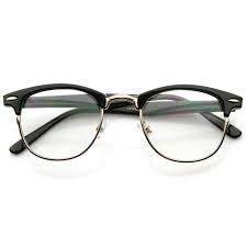 Black And Clear Ombre Glasses Vintage Optical Rx Clear Lens Half Frame Horned Rim Glasses 2946 49mm Horn Rimmed Glasses Vintage Eye Glasses Half Frame Glasses