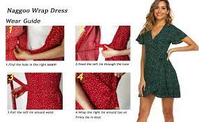 Not only will you get more wear out of your wrap dress, but it'll also keep you toasty. Naggoo Women S Summer Wrap V Neck Polka Dot Print Ruffle Short Sleeve Mini Floral Dress With Belt At Amazon Women S Clothing Store