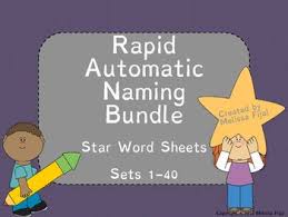 Rapid Automatic Naming Star Word Bundle Complete Set 1 40 Star Words Teaching Special Education Star Reading