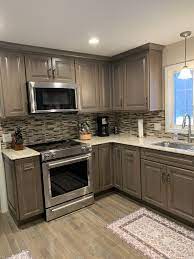 Bought the cabinets from them but had someone else install. Thomasville Heather Grey Cabinets From Home Depot Kitchen Remodel Small Kitchen Cabinets Home Depot Mobile Home Kitchen Cabinets