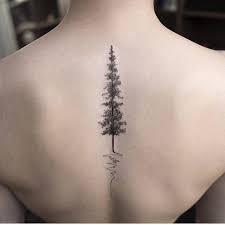 Pine Tree Tattoo On The Upper Back Tattoo Artist Little Tattoos For Men And Women Elegant Tattoos Tattoos Tree Tattoo Designs