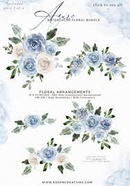 Light blue escimo rose x2, aquamarine phalaenopsis x1, white phalaenopsis x3, white chorale rose x1, ivory natural touch peony x1, ivory vendela rose x1, navy blue austin rose x1, dutch blue ranunculus x4. Azure Blue Watercolor Flowers Clipart Winter Floral Clip Art Etsy In 2021 Blue Watercolor Floral Floral Wreath Watercolor Floral Watercolor