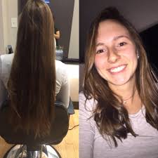 She donated 30 inches of her hair to make wigs for children with cancer.
