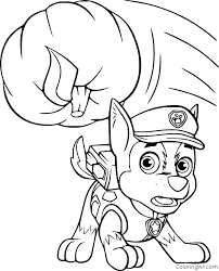 Paw patrol rescue team in action: Chase Paw Patrol Coloring Pages Coloringall