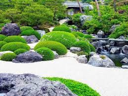 Japanese Garden Moss Stone White Pebble Pond Landschaftsbau Gartengestaltung Garten Landschaftsbau