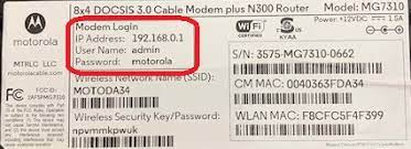 Where Can I Find The User Name, Password, And Ip Address To Log Into My  Modem Or Router To Make Changes? – Motorola Mentor
