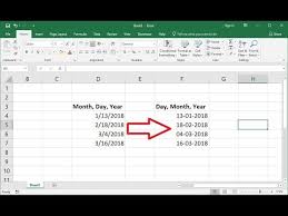 Convert Us Date To Uk Date Format In Excel Youtube