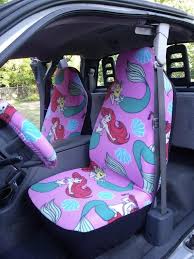 1 Set Of Little Mermaid Print Seat Covers And Steering Wheel Cover Custom Made Mermaid Print The Little Mermaid Seat Covers
