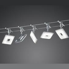 Led Decken Seilsystem Fur Buro Raume In Chrom Mit 5 Spots Led Seilsystem Seilsysteme Led