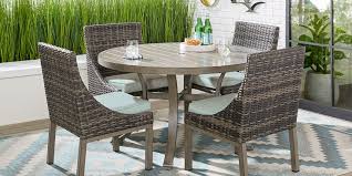 Everyday free shipping over $45! Cindy Crawford Home Montecello Gray 5 Pc 52 In Round Outdoor Dining Set With Seafoam Cushions In 2021 Round Outdoor Dining Table Outdoor Tables And Chairs Small Patio Decor