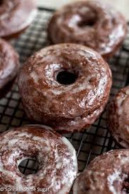 Glazed Chocolate Cake Donuts Sprinkle Some Sugar Recipe Baked Donut Recipes Chocolate Cake Donuts Cake Donuts Recipe