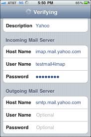 465 tls only or no encryption: Yahoo Mail Account To Iphone Using Imap