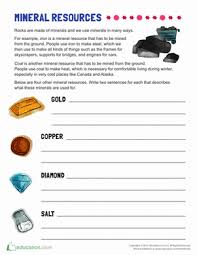 Example Of Mineral Resources Worksheet Education Com Free Science Worksheets Science Worksheets Social Studies Worksheets
